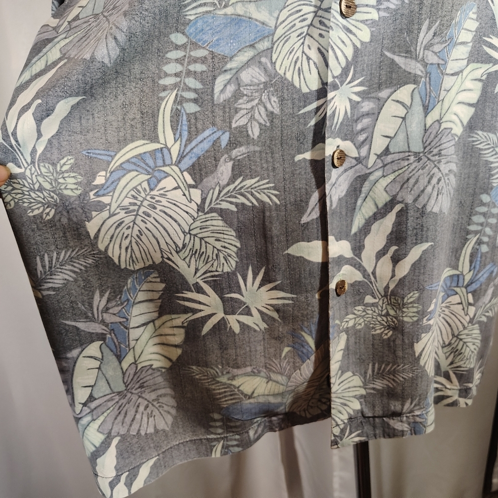 Tommy Bahama Shirt+Cap, Men SILK Short Sleeve Tropical Bttn Down,Collar, Pckt, L - Picture 15 of 16